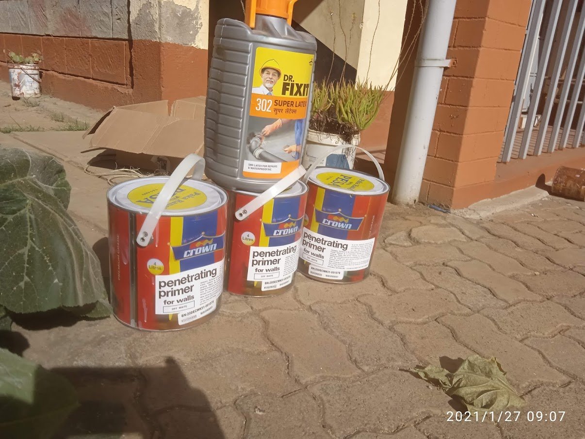 Quality Crown paint primers and Dr. Fixit waterproofing